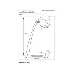 Lucide LUDO Bureaulamp-Mat Go.-LED-4,5W-3000K-Kunsts. Outlet