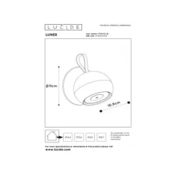 Lucide LUNEX Wandlamp Buiten-Zwart-LED Dimb.-2W-3000K-5V Discount