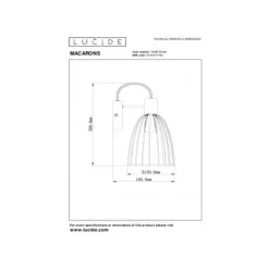 Lucide MACARONS Wandlamp-Okerge.-1xE27-40W-Metaal Clearance