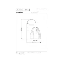 Lucide MACARONS Wandlamp-Zwart-1xE27-40W-Metaal Hot