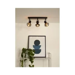 Lucide MADEE Plafondspot 3x E14/25W Zwart/ Smoke Glas Sale