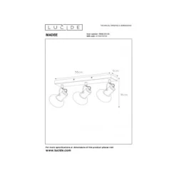 Lucide MADEE Plafondspot 3x E14/25W Zwart/ Smoke Glas Sale