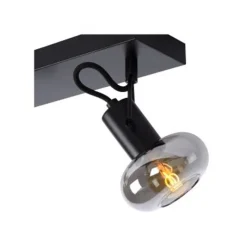 Lucide MADEE Plafondspot 2x E14/25W Zwart/ Smoke Glas Hot