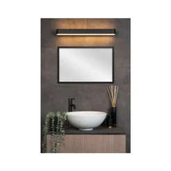 Lucide MADELON - Wandlamp Badkamer - LED - 1x18W 2700K - IP44 - Zwart