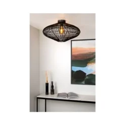 Lucide MAGALI - Plafonnière - Ø 56 cm - 1xE27 - Zwart Online