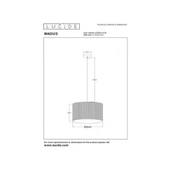 Lucide Magius - Hanglamp - Ø 42 cm - 1xE27 - Licht hout Outlet