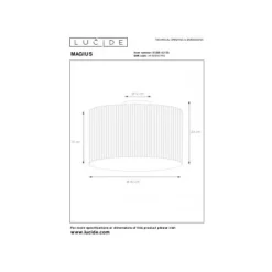 Lucide MAGIUS - Plafonnière - Ø 42 cm - 1xE27 - Licht hout Hot