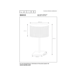 Lucide Magius - Tafellamp - Ø 28 cm - 1xE27 - Licht hout Discount