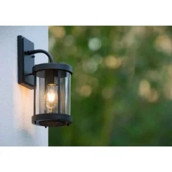 Lucide MAKKUM - Wandlamp Buiten - E27 - IP23 - Zwart Clearance