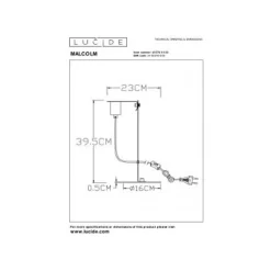 Lucide MALCOLM - Tafellamp - Ø 23 cm - 1xE27 - Zwart
