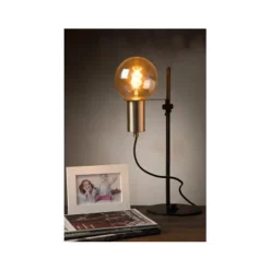 Lucide MALCOLM - Tafellamp - Ø 23 cm - 1xE27 - Zwart