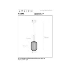 Lucide MALOTO - Hanglamp - Ø 20 cm - 1xE27 - Groen Best