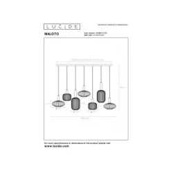 Lucide MALOTO - Hanglamp - 7xE27 - Amber Online