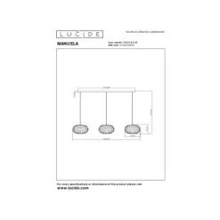 Lucide MANUELA Hanglamp-Zwart-3xE27-40W-Metaal Discount