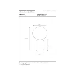 Lucide MARBOL Tafellamp-Wit-Ø15-1xE27-25W-Metaal Online