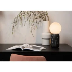 Lucide MARBOL Tafellamp-Zwart-Ø15-1xE27-25W-Metaal Clearance