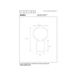 Lucide MARBOL Tafellamp-Zwart-Ø15-1xE27-25W-Metaal Clearance