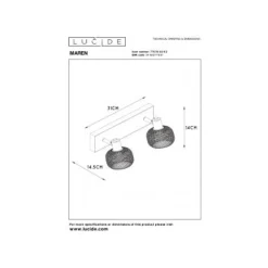 Lucide MAREN - Plafondspot - 2xE14 - Mat Goud / Messing New