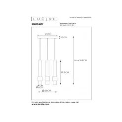 Lucide MARGARY Hanglamp-Zwart-Ø28-LED Dimb.-4W-2700K Online
