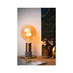 Lucide MARIT - Tafellamp - Ø 10 cm - 1xE27 - Mat Goud / Messing Best