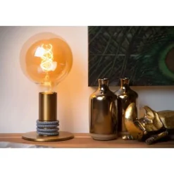 Lucide MARIT - Tafellamp - Ø 10 cm - 1xE27 - Mat Goud / Messing Best