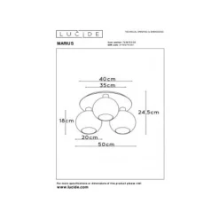 Lucide MARIUS - Plafonnière - 3xE27 - Mat Goud / Messing Discount