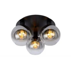 Lucide MARIUS - Plafonnière - 3xE27 - Zwart Hot