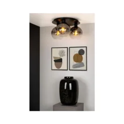 Lucide MARIUS - Plafonnière - 3xE27 - Zwart Hot