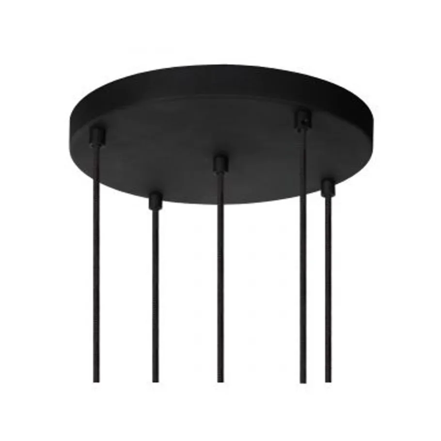 Lucide MARIUS Hanglamp-Zwart-Ø55-5xE27-40W-Glas Outlet