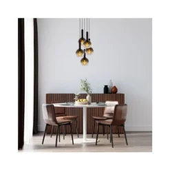 Lucide MARIUS Hanglamp-Zwart-Ø55-5xE27-40W-Glas Outlet