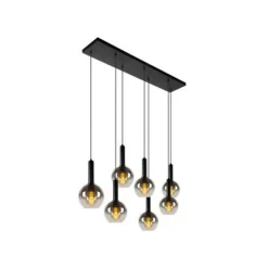 Lucide MARIUS Hanglamp-Zwart-7xE27-40W-Glas Discount