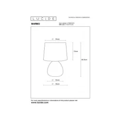 Lucide MARMO - Tafellamp - Ø 16 cm - 1xE14 - Wit New