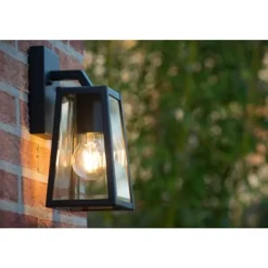 Lucide MATSLOT Wandlicht IP23 E27 H25cm Zwart Clearance