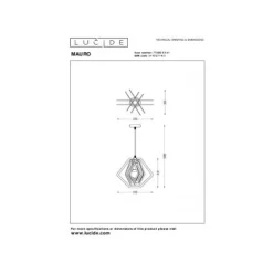 Lucide MAURO Hanglamp Kinder-Taupe-1xE27-40W-MDF Discount