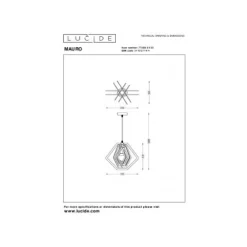 Lucide MAURO Hanglamp Kinder-Groen-1xE27-40W-MDF New