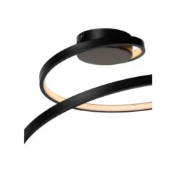 Lucide MAXENCE - Plafonnière - Ø 46 cm - LED Dimb. - 1x24W 3000K - 3 StepDim - Zwart Outlet