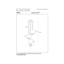Lucide MAYA Hanglamp-Zwart-Ø46-3xE27-40W-Katoen Discount
