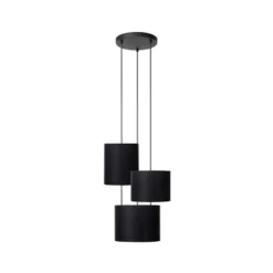 Lucide MAYA Hanglamp-Zwart-Ø46-3xE27-40W-Katoen Discount
