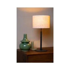 Lucide MAYA Tafellamp-Beige-Ø26-1xE27-40W-Katoen Best