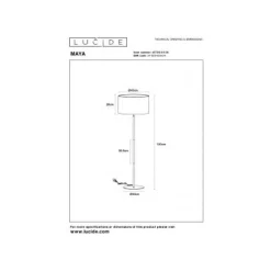 Lucide MAYA Vloerlamp-Beige-Ø45-1xE27-40W-Katoen Clearance