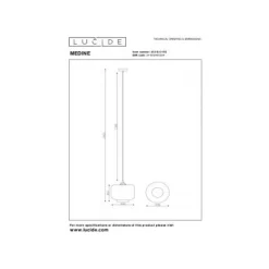 Lucide MEDINE - Hanglamp - Ø 25 cm - 1xE27 - Fumé New