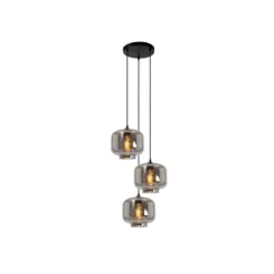 Lucide MEDINE Hanglamp-Fumé-Ø46-3xE27-40W-Glas Discount