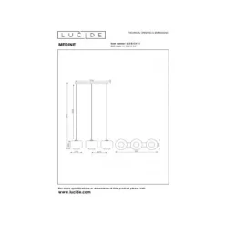 Lucide MEDINE Hanglamp-Opaal-3xE27-40W-Glas Outlet