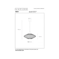 Lucide MESH - Hanglamp - Ø 45 cm - 1xE27 - Zwart