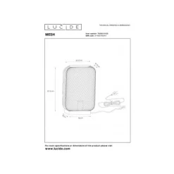 Lucide MESH - Tafellamp - 1xE27 - Zwart Discount