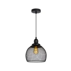 Lucide MESH Pendel E27 Ø22cm H 20cm Zwart New