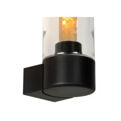 Lucide MICHA Wandlamp Buiten-Zwart-1xE27-40W-IP44-Glas Outlet