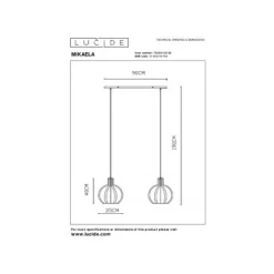 Lucide MIKAELA - Hanglamp - Ø 35 cm - 2xE27 - Zwart Best