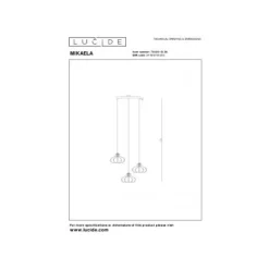 Lucide MIKAELA Hanglamp-Zwart-Ø32-3xE14-5W-Metaal Outlet