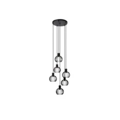 Lucide MIKAELA Hanglamp-Zwart-Ø35-6xE14-5W-Metaal Outlet